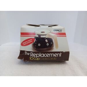 Gemco The Replacement 10 Cup Glass Carafe Daisy Floral Blue Handle‎ Universal